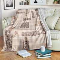 Hawaiian Quilt Tapa On Beige Palaka Motifs Blanket LT7 Beige - Polynesian Pride