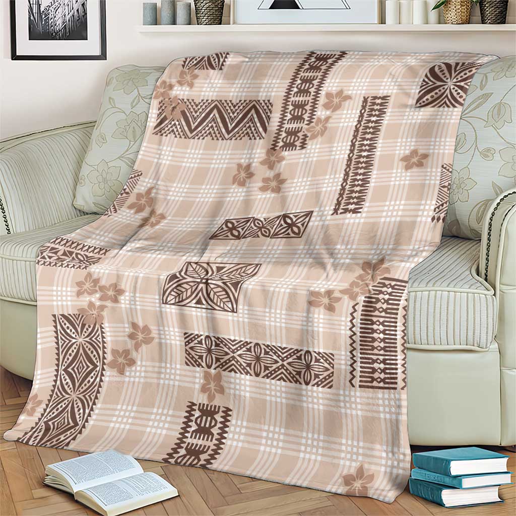 Hawaiian Quilt Tapa On Beige Palaka Motifs Blanket LT7 - Polynesian Pride