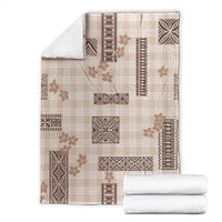 Hawaiian Quilt Tapa On Beige Palaka Motifs Blanket LT7 - Polynesian Pride