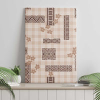 Hawaiian Quilt Tapa On Beige Palaka Motifs Canvas Wall Art LT7 - Polynesian Pride