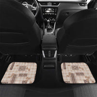 Hawaiian Quilt Tapa On Beige Palaka Motifs Car Mats LT7 Set 2pcs - Back Beige - Polynesian Pride