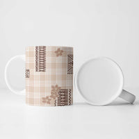 Hawaiian Quilt Tapa On Beige Palaka Motifs Ceramic Mug LT7 - Polynesian Pride