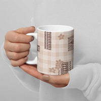 Hawaiian Quilt Tapa On Beige Palaka Motifs Ceramic Mug LT7 - Polynesian Pride