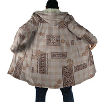 Hawaiian Quilt Tapa On Beige Palaka Motifs Cloak LT7 - Polynesian Pride
