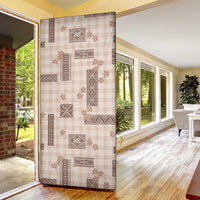 Hawaiian Quilt Tapa On Beige Palaka Motifs Door Cover LT7 - Polynesian Pride