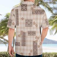 Hawaiian Quilt Tapa On Beige Palaka Motifs Hawaiian Shirt LT7 - Polynesian Pride