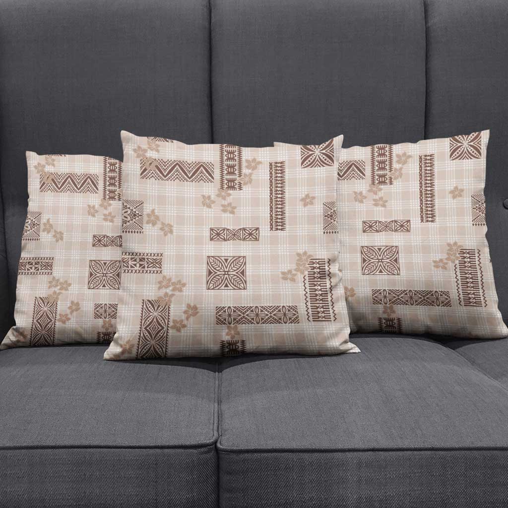 Hawaiian Quilt Tapa On Beige Palaka Motifs Pillow Cover LT7 - Polynesian Pride
