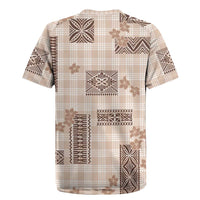 Hawaiian Quilt Tapa On Beige Palaka Motifs Rugby Jersey LT7 - Polynesian Pride