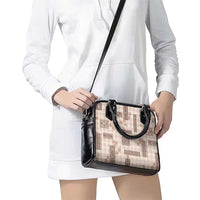 Hawaiian Quilt Tapa On Beige Palaka Motifs Shoulder Handbag