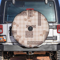 Hawaiian Quilt Tapa On Beige Palaka Motifs Spare Tire Cover