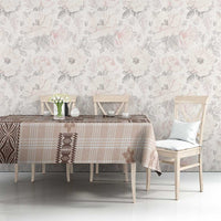 Hawaiian Quilt Tapa On Beige Palaka Motifs Tablecloth LT7 - Polynesian Pride