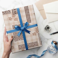 Hawaiian Quilt Tapa On Beige Palaka Motifs Wrapping Paper LT7 - Polynesian Pride