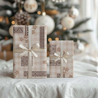 Hawaiian Quilt Tapa On Beige Palaka Motifs Wrapping Paper LT7 - Polynesian Pride