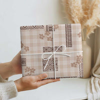 Hawaiian Quilt Tapa On Beige Palaka Motifs Wrapping Paper LT7 - Polynesian Pride