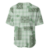Hawaiian Quilt Tapa On Pastel Mint Palaka Motifs Baseball Jersey LT7 - Polynesian Pride