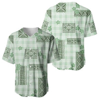 Hawaiian Quilt Tapa On Pastel Mint Palaka Motifs Baseball Jersey LT7 - Polynesian Pride
