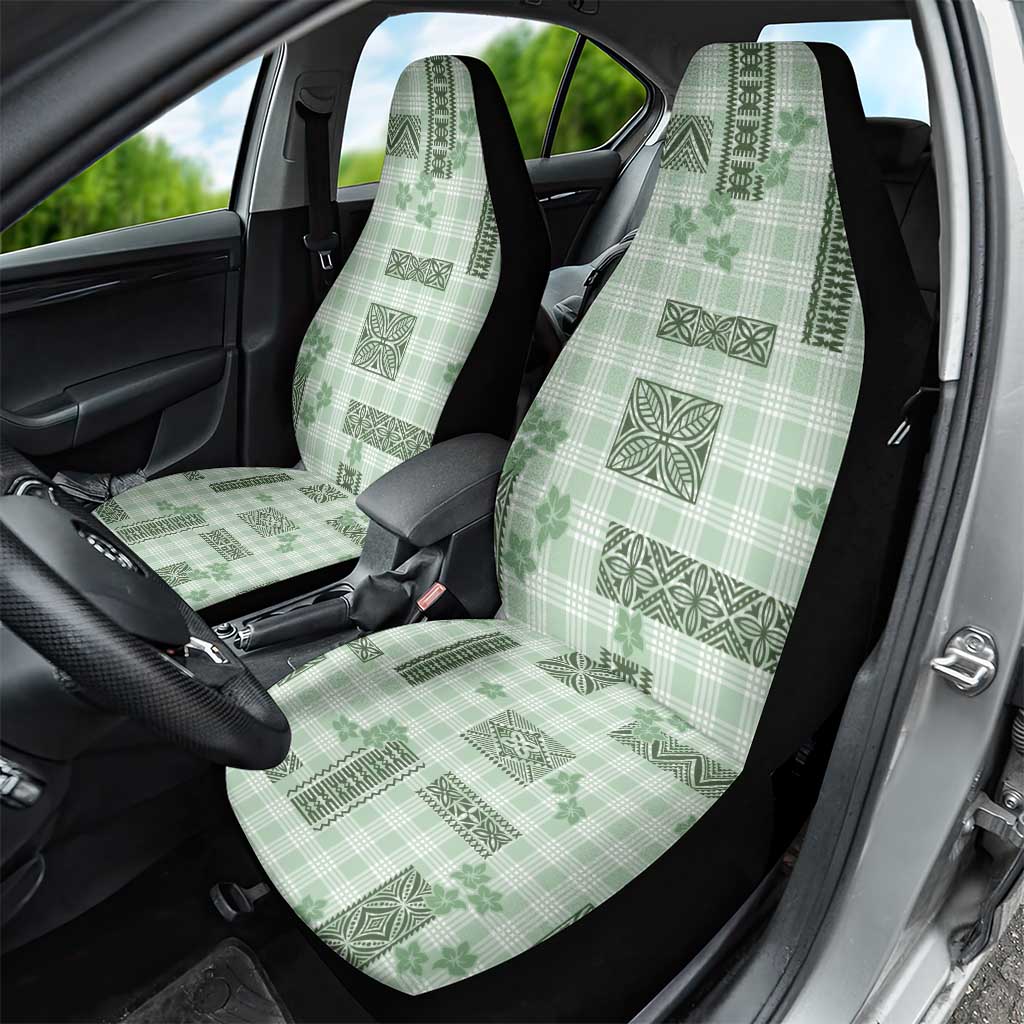 Hawaiian Quilt Tapa On Pastel Mint Palaka Motifs Car Seat Cover LT7 - Polynesian Pride