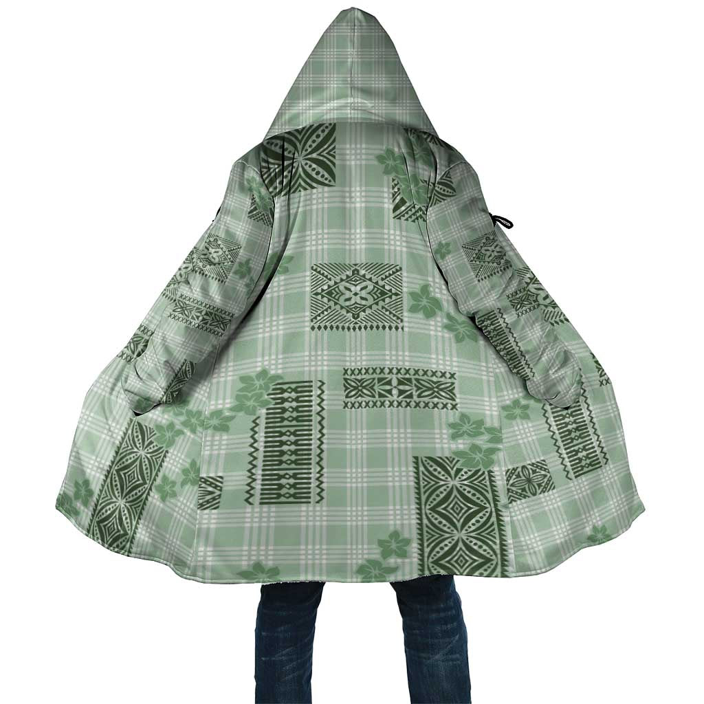 Hawaiian Quilt Tapa On Pastel Mint Palaka Motifs Cloak LT7 Unisex Mint - Polynesian Pride