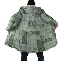 Hawaiian Quilt Tapa On Pastel Mint Palaka Motifs Cloak LT7 - Polynesian Pride