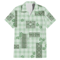 Hawaiian Quilt Tapa On Pastel Mint Palaka Motifs Hawaiian Shirt LT7 Mint - Polynesian Pride