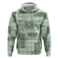 Hawaiian Quilt Tapa On Pastel Mint Palaka Motifs Hoodie