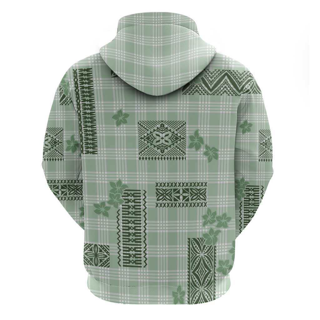 Hawaiian Quilt Tapa On Pastel Mint Palaka Motifs Hoodie