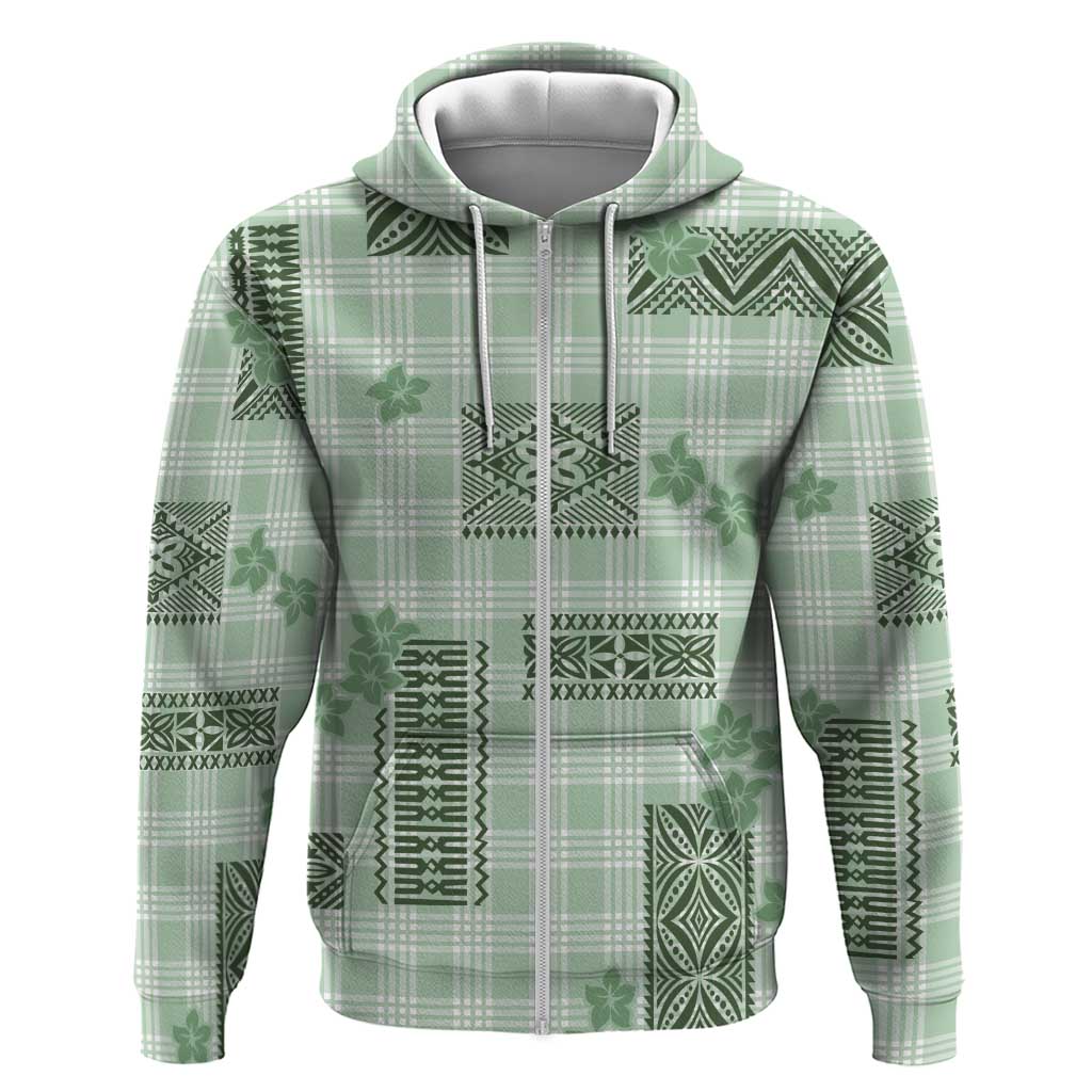 Hawaiian Quilt Tapa On Pastel Mint Palaka Motifs Hoodie