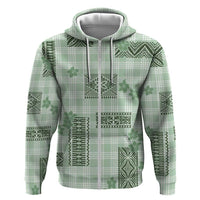 Hawaiian Quilt Tapa On Pastel Mint Palaka Motifs Hoodie
