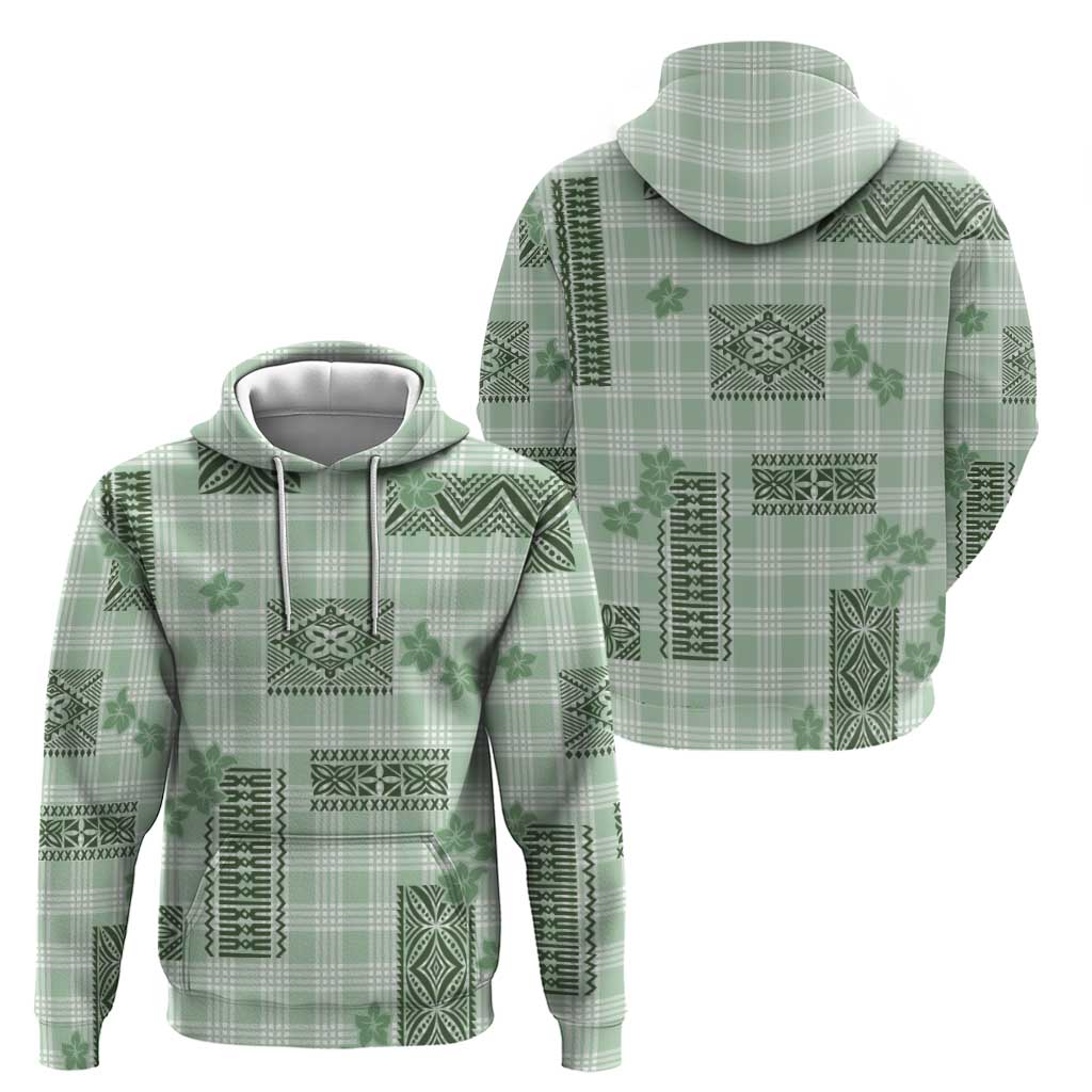 Hawaiian Quilt Tapa On Pastel Mint Palaka Motifs Hoodie