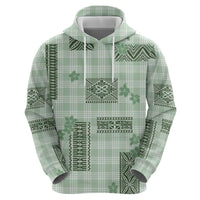 Hawaiian Quilt Tapa On Pastel Mint Palaka Motifs Hoodie