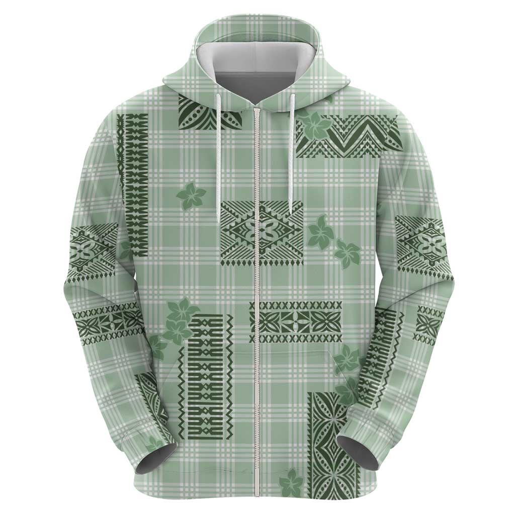 Hawaiian Quilt Tapa On Pastel Mint Palaka Motifs Hoodie