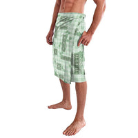 Hawaiian Quilt Tapa On Pastel Mint Palaka Motifs Lavalava LT7 - Polynesian Pride