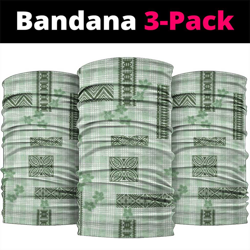 Hawaiian Quilt Tapa On Pastel Mint Palaka Motifs Neck Gaiter LT7 package One Size: 25*50cm Mint - Polynesian Pride