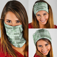 Hawaiian Quilt Tapa On Pastel Mint Palaka Motifs Neck Gaiter LT7 - Polynesian Pride
