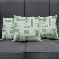 Hawaiian Quilt Tapa On Pastel Mint Palaka Motifs Pillow Cover LT7 - Polynesian Pride