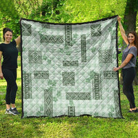 Hawaiian Quilt Tapa On Pastel Mint Palaka Motifs Quilt LT7 - Polynesian Pride