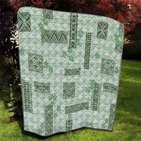 Hawaiian Quilt Tapa On Pastel Mint Palaka Motifs Quilt LT7 - Polynesian Pride
