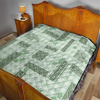Hawaiian Quilt Tapa On Pastel Mint Palaka Motifs Quilt LT7 - Polynesian Pride