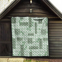 Hawaiian Quilt Tapa On Pastel Mint Palaka Motifs Quilt LT7 - Polynesian Pride