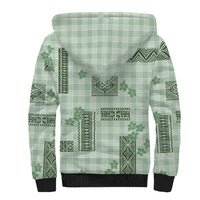 Hawaiian Quilt Tapa On Pastel Mint Palaka Motifs Sherpa Hoodie LT7 - Polynesian Pride