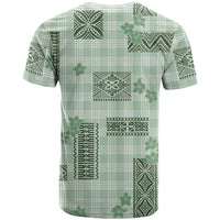 Hawaiian Quilt Tapa On Pastel Mint Palaka Motifs T Shirt LT7 - Polynesian Pride
