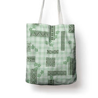 Hawaiian Quilt Tapa On Pastel Mint Palaka Motifs Tote Bag LT7 - Polynesian Pride
