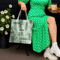 Hawaiian Quilt Tapa On Pastel Mint Palaka Motifs Tote Bag LT7 - Polynesian Pride