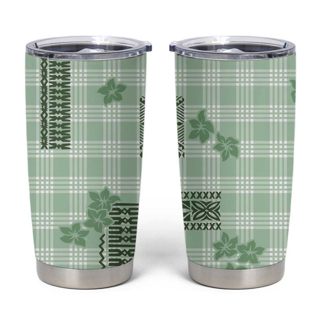 Hawaiian Quilt Tapa On Pastel Mint Palaka Motifs Tumbler Cup
