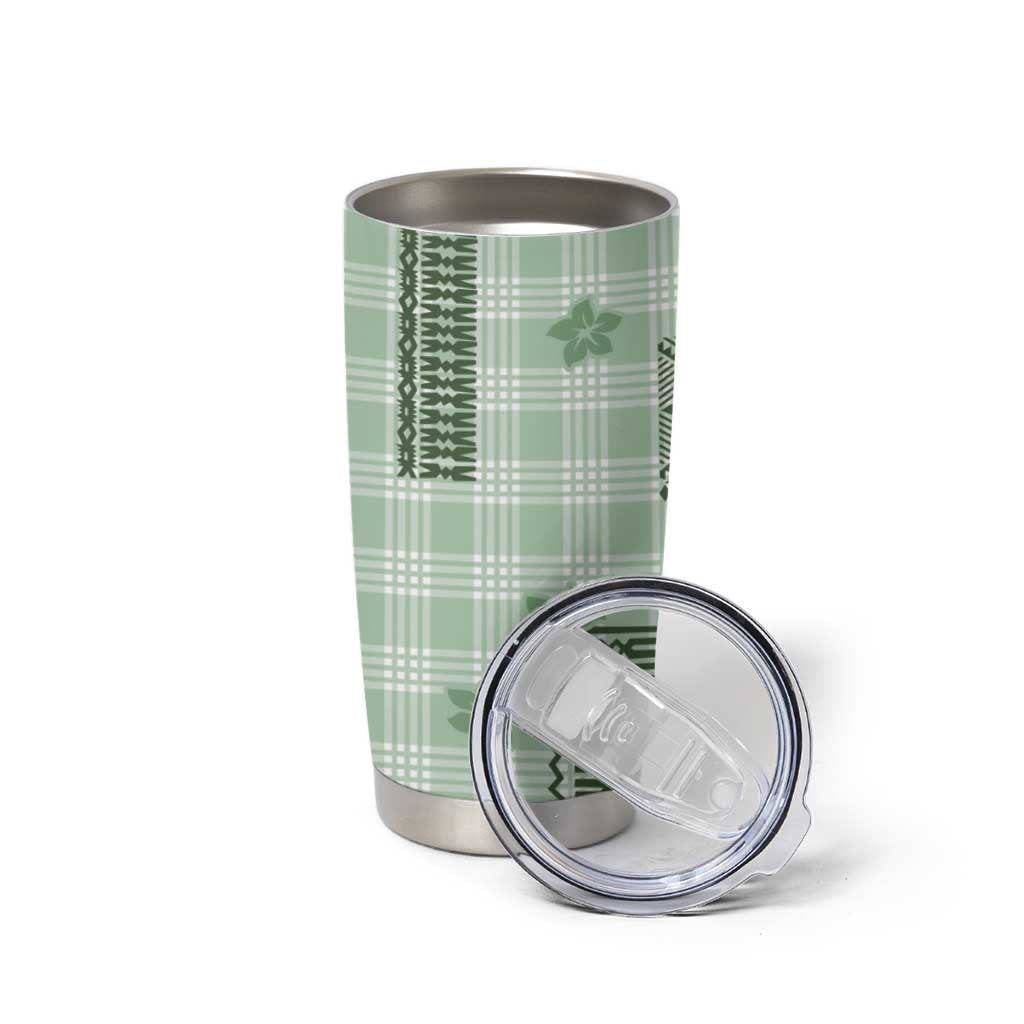 Hawaiian Quilt Tapa On Pastel Mint Palaka Motifs Tumbler Cup