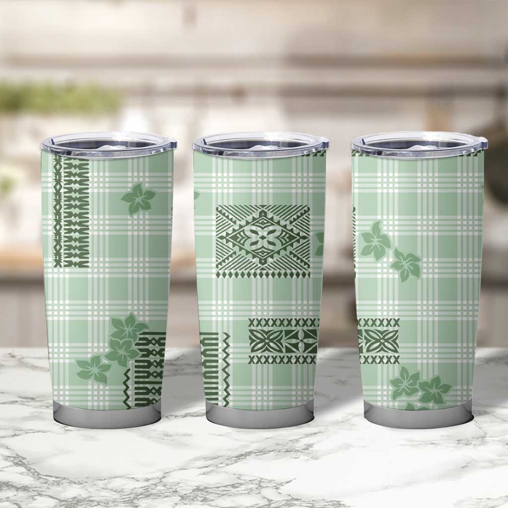 Hawaiian Quilt Tapa On Pastel Mint Palaka Motifs Tumbler Cup