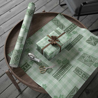 Hawaiian Quilt Tapa On Pastel Mint Palaka Motifs Wrapping Paper LT7 - Polynesian Pride