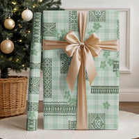 Hawaiian Quilt Tapa On Pastel Mint Palaka Motifs Wrapping Paper LT7 - Polynesian Pride