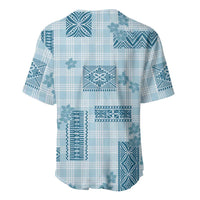 Hawaiian Quilt Tapa On Cold Blue Palaka Motifs Baseball Jersey LT7 - Polynesian Pride