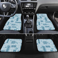 Hawaiian Quilt Tapa On Cold Blue Palaka Motifs Car Mats LT7 Set 4pcs Azure - Polynesian Pride